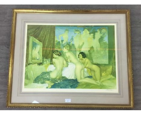 * SIR WILLIAM RUSSELL FLINT RA PRSW (SCOTTISH 1880 - 1969),MODELS FOR GODDESSES,print on paper, signed,overall size 72cm x 89