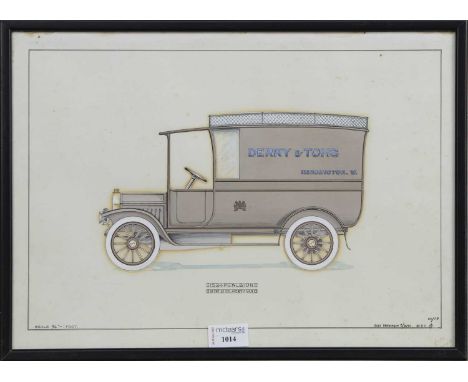 SCOTTISH AUTOMOTIVE INTEREST - ALBION MOTORS OF GLASGOW,an original watercolour schematic body drawing to scale, 'Derry &amp;