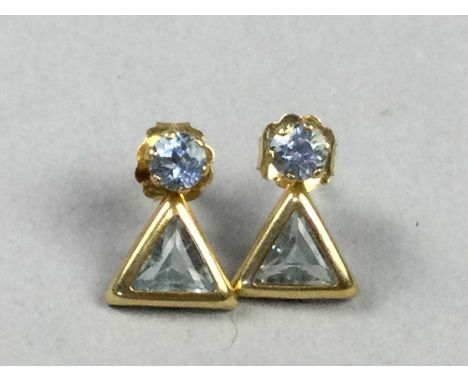 PAIR OF PEARL EARRINGS,set in fourteen carat gold, along with two other pairs of earrings (3)