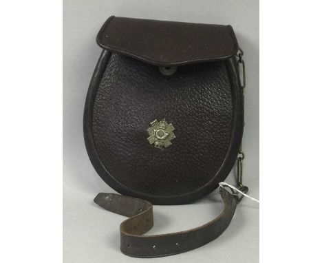 WWII PERIOD SPORRAN BY ANDERSON & SONS,formerly of Major James Merey, Highland Light Infantry, and bearing regimental badge, 