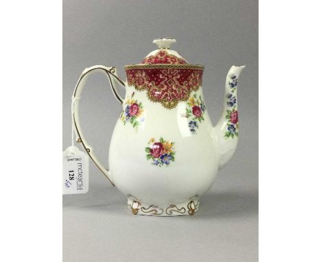 PARAGON FLORAL DECORATED COFFEE SERVICE,along with a Paragon tea service decorated with roses and a Royal Standard tea servic