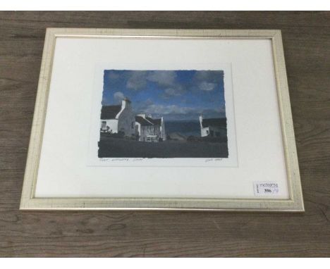 IAN GRAY,PORT CHARLOTTE, ISLAYprint, along with seven other prints and a woolwork (9)