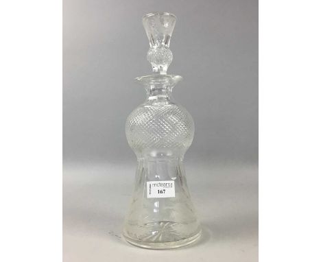 EDINBURGH CRYSTAL THISTLE DECANTER,31cm highCondition generally good. Light wear as per use and age, noticeable to base.