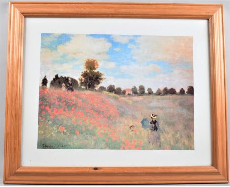 A Framed Claude Monet Print, Girls in Poppy Field, 49x38.5cm 