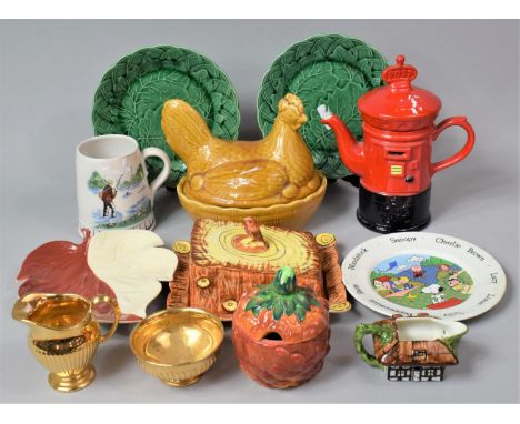 A Collection of Various Mid to Late 20th Century Ceramics to comprise Novelty Teapot in the Form of a Postbox, Treacle Glazed