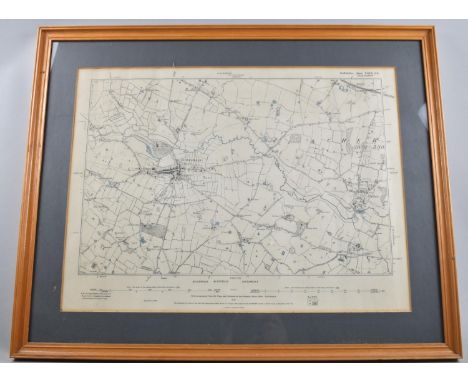 A Framed Ordnance Survey Map of Eccleshall, 1:10560 Scale, 50x38cm 