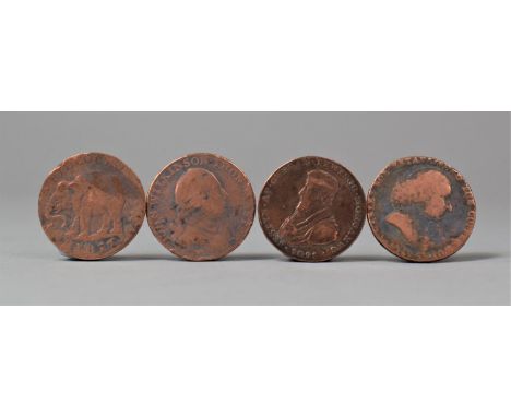 A Collection of Four 18th Century Copper Works Tokens to Include Wilkinson Iron Master, Glamorgan, Charles Roe and Pidcocks E