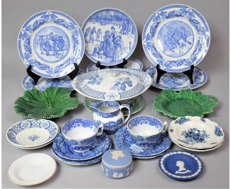 A Collection of Various Transfer Printed Items to comprise Copeland Spode Italian Pattern Jug, Teacup and Saucers, Side Plate