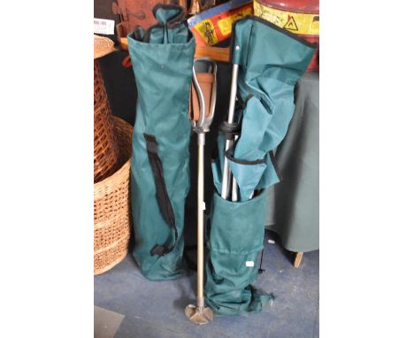 Two Folding Camping Chairs and a Shooting Stick 