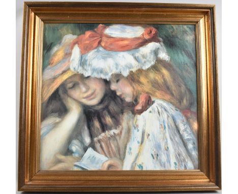 A Framed Impressionist Print of Two Girls, 41.5x39cm 