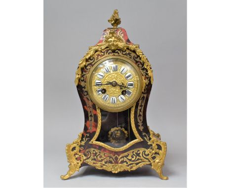 An Early 20th Century French Boulle Work Bracket Clock in the Louis XVI Style Having Enamel Roman Numerals and 8 Day Movement