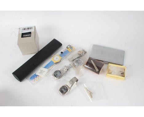 Gentlemen's wristwatches, to include Accurist, Citizen, Sekonda, Timex etc. cufflinks, tie clips, cigarette case, cigarette l