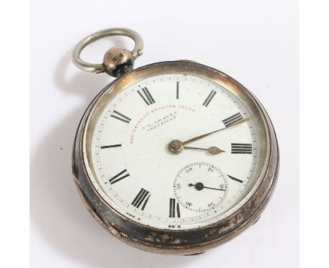 Victorian silver open face pocket watch, the case Chester 1899, maker&nbsp;John George Graves, the white enamel dial with Rom