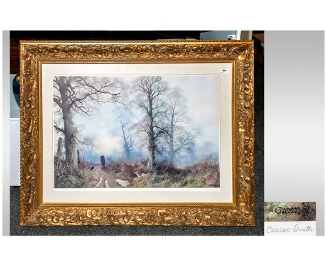 Caesar Smith - A Large Limited Coloured Edition Print of 850 Copies, Signed to the Margins In Pencil. Depicting Hunting Dogs 