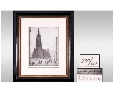 L.S.Lowry 1887-1976 Pencil Signed Limited Edition Print, no.250/300, 'St Simon's Church, Salford'; published by Grove Galleri