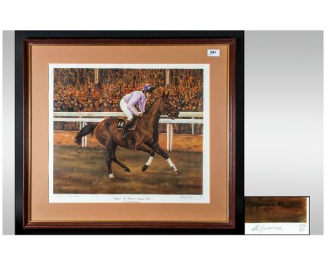 Amanda Gooseman Signed Limited Edition Coloured Print Titled Rhyme 'N' Reason - Going to Post 435/850. Signed in pencil lower