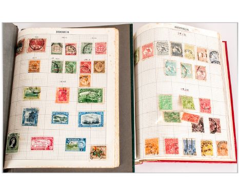 Two Springback Stamp Albums full of old GB commonwealth stamps. Some foxing and condition mixed. But good Hong Kong & India