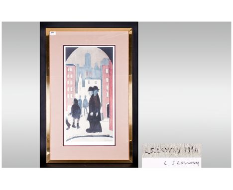 L.S.Lowry 1887-1976 Pencil Signed Limited Edition Colour Print/Lithograph, 'The Two Brothers'; published by the Fine Art Guil