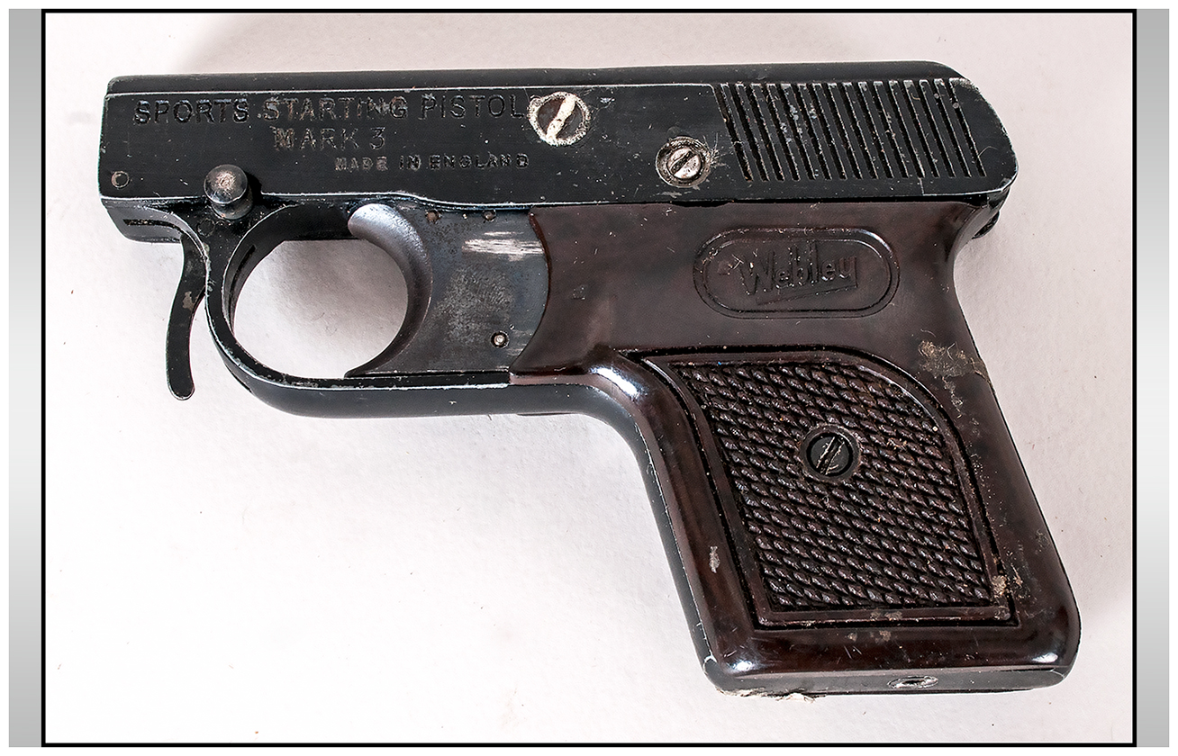 ley Mark 3 starter pistol semi auto circa 1965 .22 blanks reserve