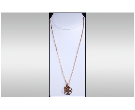 9ct Gold Pendant and Chain, Marked 375 + a 9ct Gold St. Christopher. 5.3 grams. 
