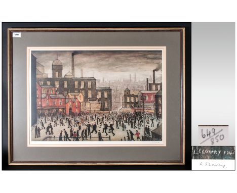 L.S. Lowry 1887-1976 Pencil Signed Ltd and Numbered Edition Colour Print. Titled ' Our-Town ' Number 649-850. Published by Gr
