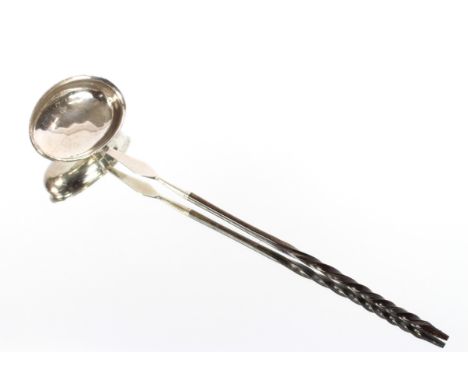 A Georgian toddy ladle with whale bone twist handle (unmarked)