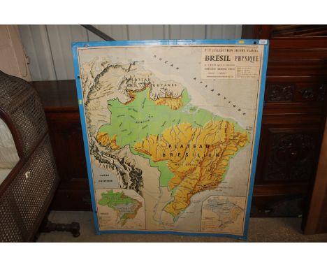 A large scale coloured map of Brazil