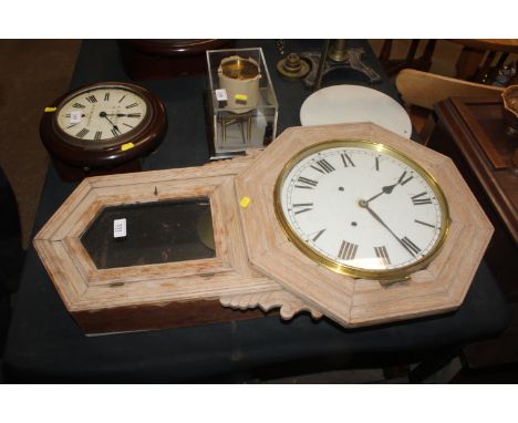 A Victorian wall clock with 8 day movement and visual pendulum 