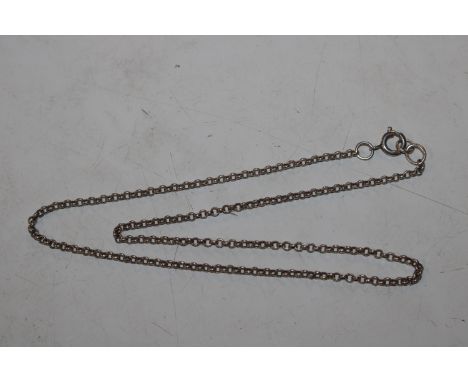 A Hallmarked vintage 17" Sterling silver belcher link chain 
