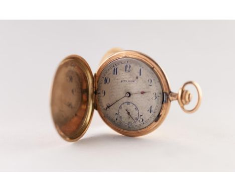 LOUIS GRISEL, LA-CHAUX-DE-FONDS, SWISS 14K GOLD FULL HUNTER DRESS POCKET WATCH, with jewelled keyless movement, NO148483, tex