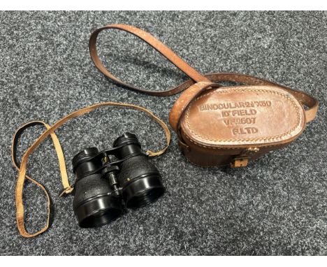 WW2 British Binocular 2 1/2 x 50, 10 Degree Field, VF2506. Often issued to British and Canadian Airborne Forces. Marked with 