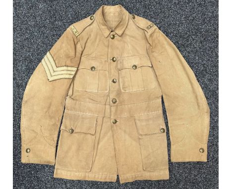 WW1 British Khaki Drill Tunic Sgt Kings African Rifles complete with original buttons, brass shoulder titles and Sgt's rank i