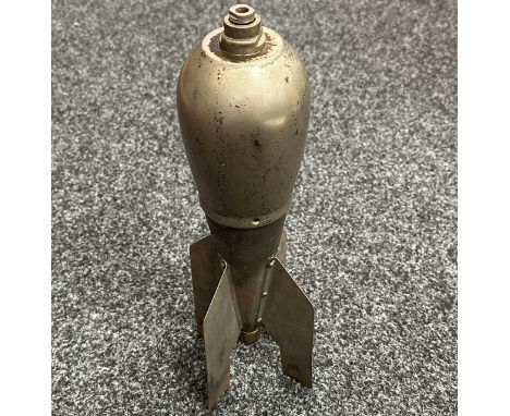 WW1 Aircraft Bomb. INERT &amp; FFE. No markings on any parts. Cast steel head with sheet metal body and tail fins. Fuze and i