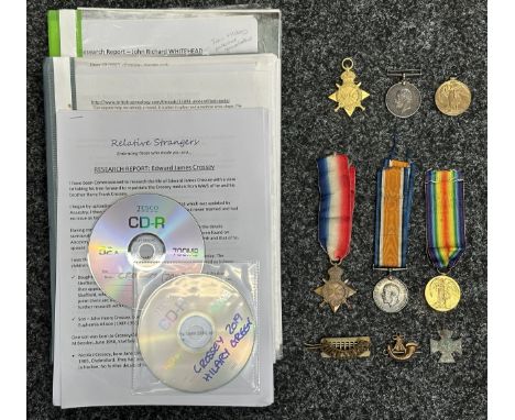 WW1 British War Medal and Victory Medal to "29391 Spr. HF Crossey, Royal Engineers", no ribbons: WW1 British 1914-15 Star to 