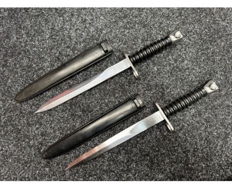Swiss M1957 pattern bayonet with double edged blade 237mm in length, maker marked Waffenfabrik Bern/Victorinox, serial no V 9