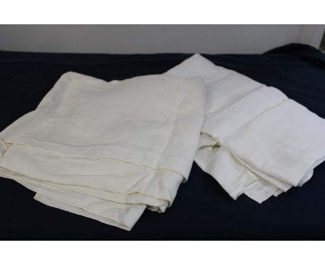 Two vintage linen table clothes from the Queen Mary (one marked Cunard Line) sold as seen 