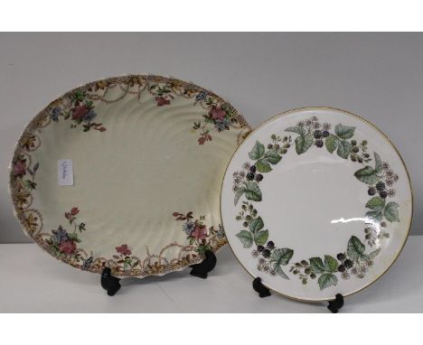 A Copeland Spode meat plate &amp; Royal Worcester cake plate 