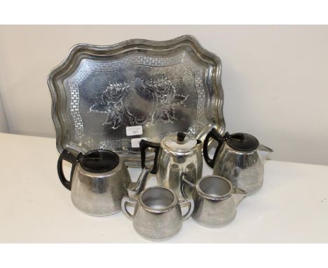 A vintage Swan Brand chrome tea service 