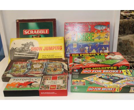 A box of vintage board games etc 