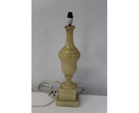 A vintage alabaster lamp base 55cm tall 