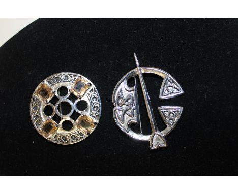 Two Celtic costume cloak brooches 