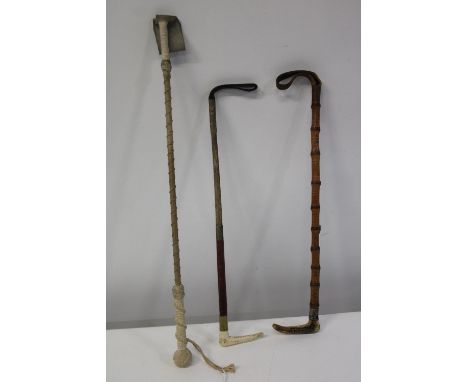 Three vintage riding crops 