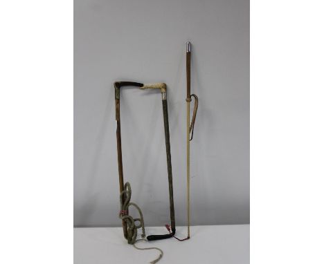 Three vintage riding crops 