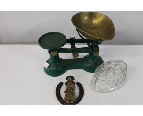 A set of vintage scales &amp; other items 