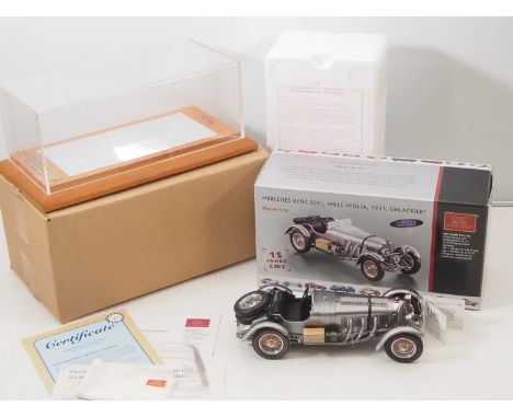 A CMC M-087 1/18 scale diecast Mercedes-Benz SSKL Mille Miglia 1931, Unlackiert race car, with original tag, limited edition 