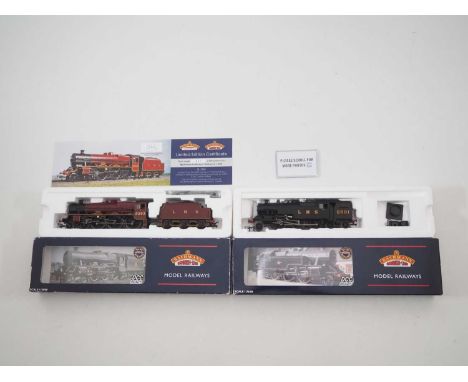 A pair of BACHMANN OO gauge LMS steam locos comprising a 32-875 Fairburn tank in black and a 31-175K Jubilee Class 'Kolaphur'