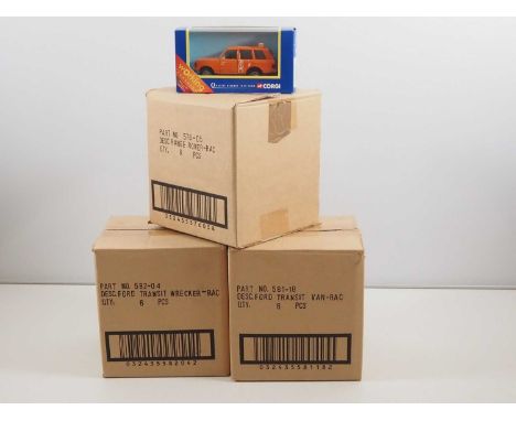 A group of CORGI trade boxes comprising 6x Ford Transit Wrecker RAC (factory sealed), 6x Ford Transit RAC (unsealed but all b