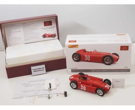 A CMC M-177 1/18 scale diecast Lancia D50 race car, 1955 Monaco GP #30, Eugenio Castellotti, with original tag, accessories a