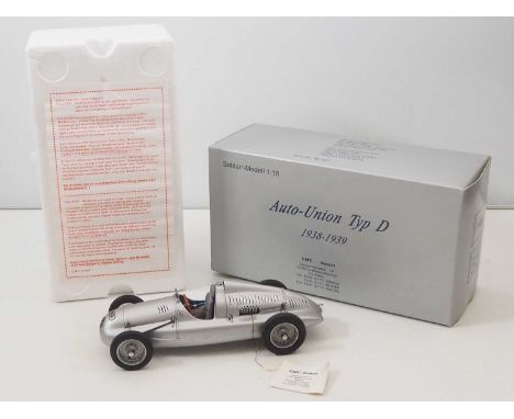 A CMC M-027 1/18 scale diecast Auto Union Typ D 1938-1939 race car, with original tag - VG/E in VG box