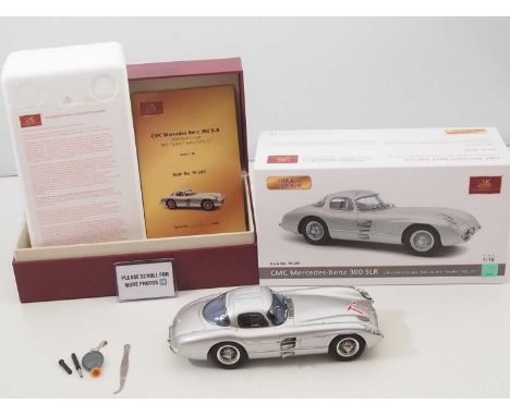 A CMC M-245 1/18 scale diecast Mercedes-Benz 300 SLR Uhlenhaut Coupé race car, RAC Tourist Trophy 1955, T1, with accessories 